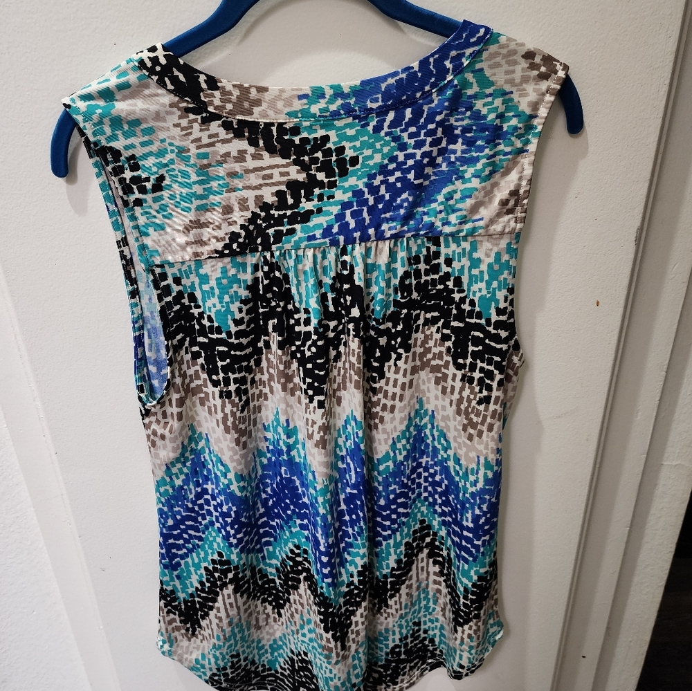 $4 If Bundled | Market Spruce | Brackley Henley Tank Tunic Multicolor Sleeveless - Picture 3 of 8
